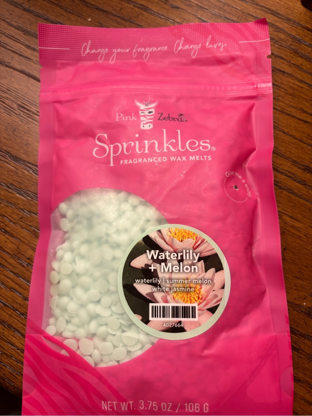 Pink Zebra Sprinkles Waterlily + Melon Wax Melts - Pink & Pale Green